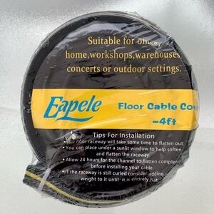 Eapele 4 ft. Yellow and Black Heavy Duty PVC Duct Floor Cable Cover